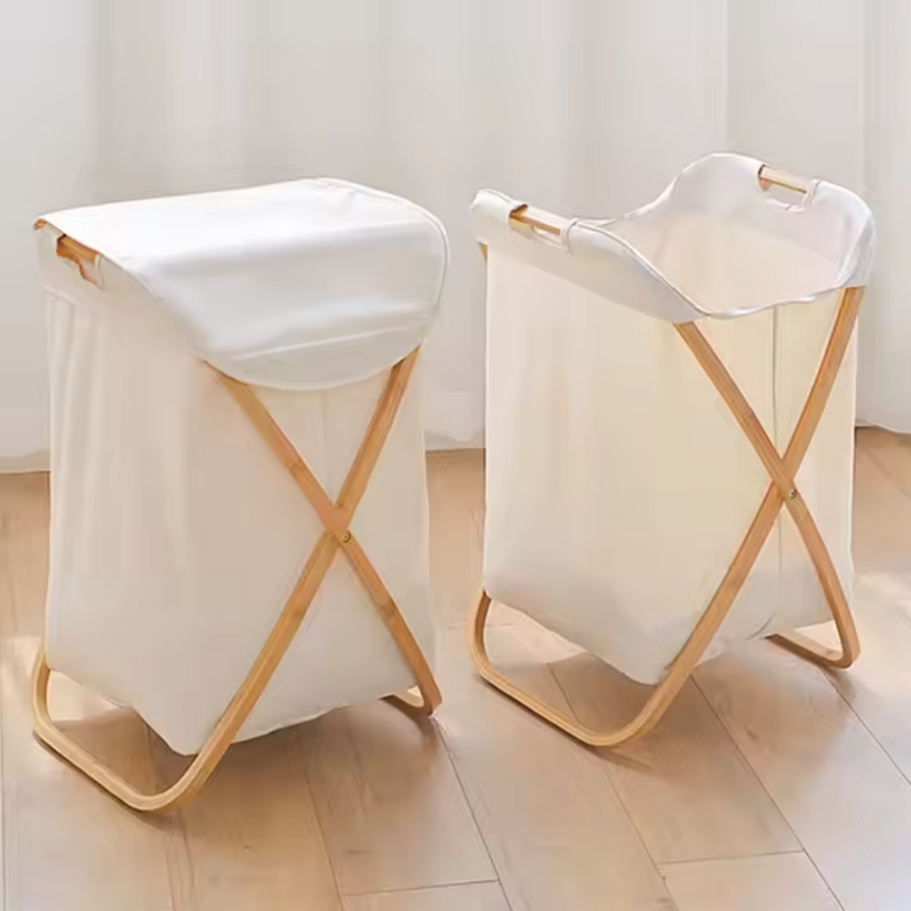 Bamboo Nest Foldable Laundry Basket