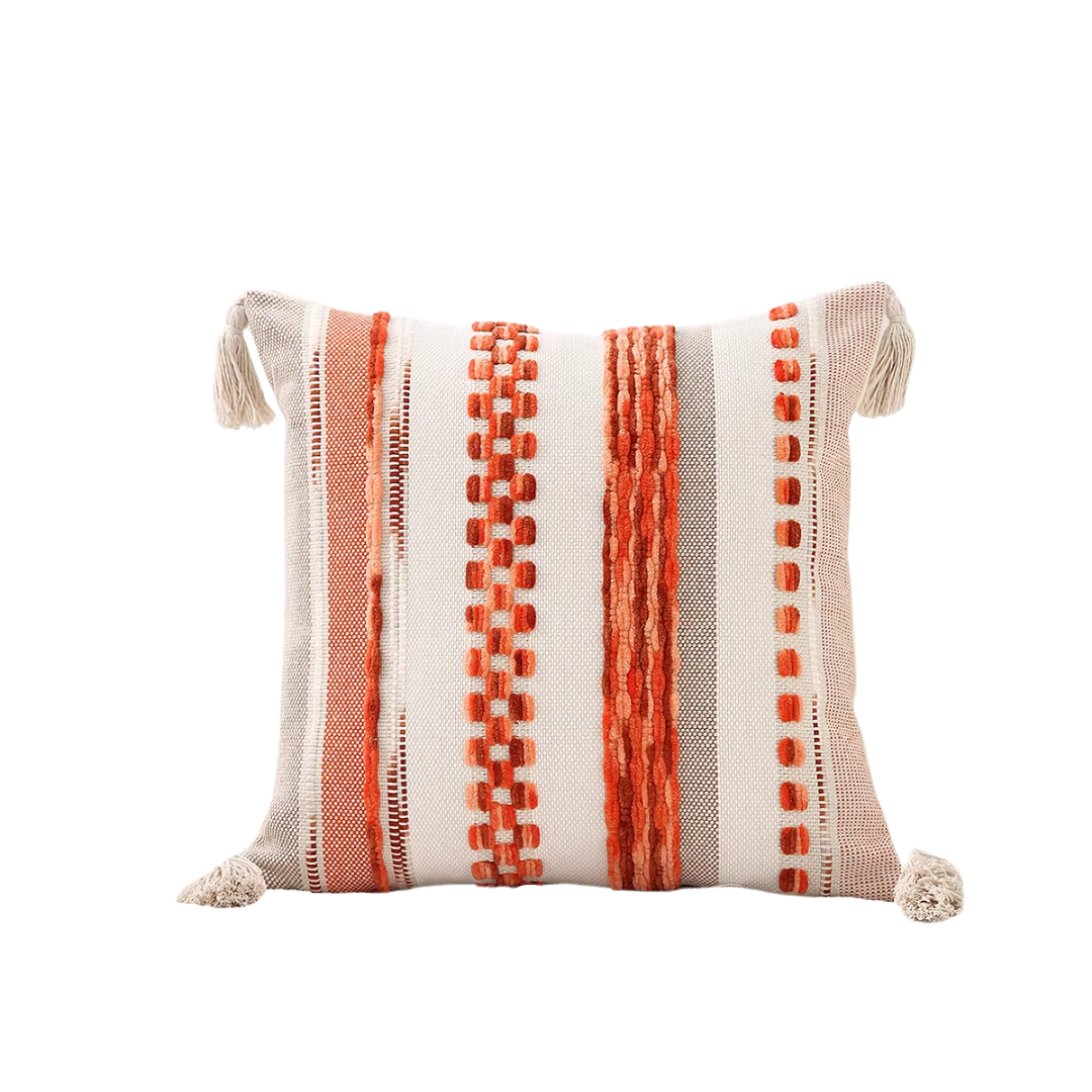 Boho Tufted Cushion Cover with Tassels