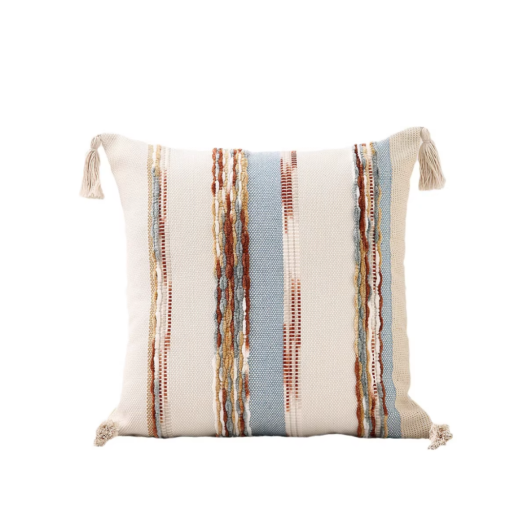 Boho Tufted Cushion Cover with Tassels