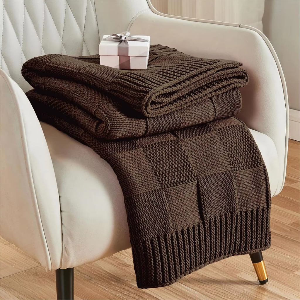 Checkered Knit Blanket