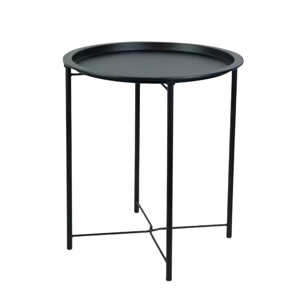 Minimalist Round Side Table – Foldable & Portable
