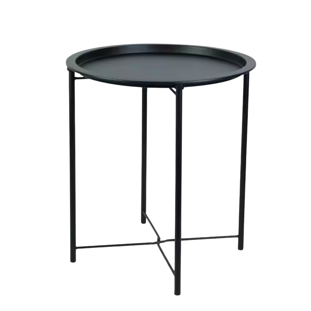 Minimalist Round Side Table – Foldable & Portable