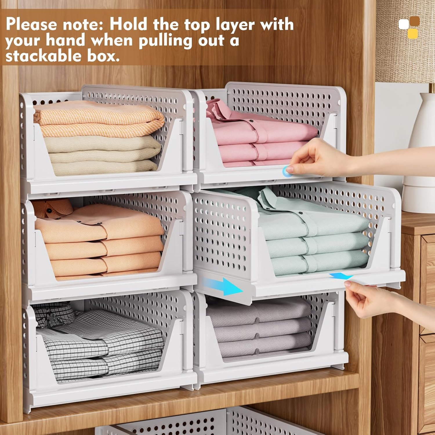 Pack Stackable Closet Storage Basket